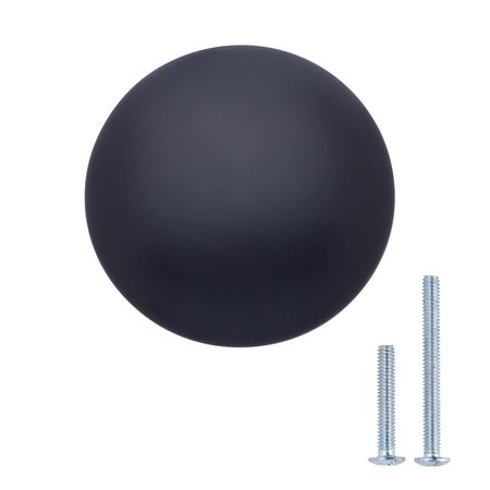 SOUTH MAIN HARDWARE 1-1/4 in. Flat Black Modern Round Cabinet Knob (10PK) SH5305-FB-10